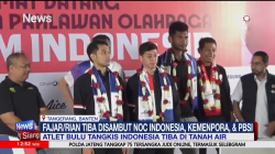 Tiba di Tanah Air, Pebulutangkis Fajar/Rian Disambut Pengalungan Bunga