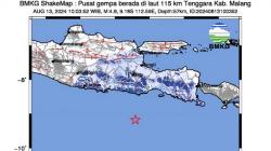 Gempa Malang M4,9 Kejutkan Warga, BPBD: Belum Ada Laporan Kerusakan dan Korban