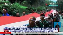 Ratusan Personel TNI & Polri di Lampung Gelar Kirab Merah Putih Sepanjang 79 M