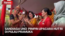 Peringati HUT ke-79 RI di Pulau Pramuka, Sandiaga Uno Tampil dengan Baju Adat Kalimantan Timur 
