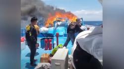 Kapal KM Natuna Express Menuju Wakatobi Terbakar di Tengah Laut, Penumpang Panik<