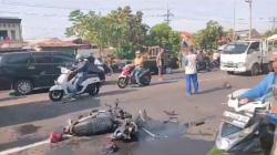 Detik-Detik Pemotor Tewas Kecelakaan di Sidoarjo Terekam CCTV, Hindari Penyeberang Jalan