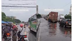 Banjir Rendam Jalan Pantura Kaligawe Semarang, Aktivitas Warga Nyaris Lumpuh<