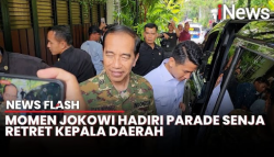 Hadiri Parade Senja Retret Kepala Daerah, Jokowi ke Akmil Pakai Seragam Komcad