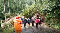 Longsor Tutup Jalur Alternatif Cangar yang Menghubungkan Mojokerto-Kota Batu