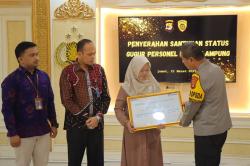 Penyerahan Manfaat JKK kepada Keluarga 3 Anggota Polri Gugur di Lampung