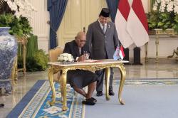 Presiden Prabowo Sambut PM Fiji Sitiveni Rabuka di Istana Merdeka
