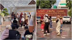 Viral Emak-Emak Joget TikTok di Kuil Sakral Thailand, Panen Hujatan!
