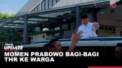 Prabowo Bagi-Bagi THR ke Warga Usai Salat Iduladha di Masjid Istiqlal