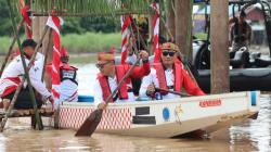 Ajang Besei Kambe di Hari Bhayangkara ke-79, 106 Pendayung Adu Kekuatan di Sungai Kahayan<