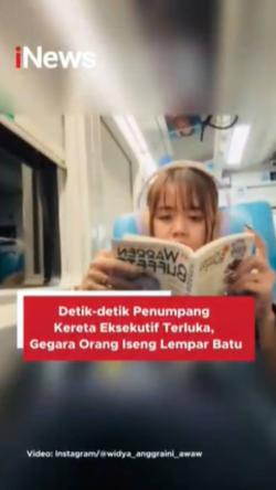 Detik-detik Penumpang Kereta Eksekutif Terluka, Gegara Orang Iseng Lempar Batu