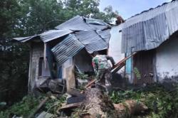 2 Rumah Rusak Tertimpa Pohon Tumbang di Talaud, Prajurit TNI Turun Tangan Bantu Warga<