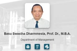 Profil Prof Basu Swastha Dharmmesta Mertua Arya Daru Pangayunan: Sosok Guru Besar Inspiratif dari UGM