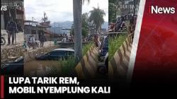 Lupa Aktifkan Rem Tangan, Mobil Nyemplung ke Sungai di Mandailing Natal
