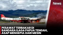 Detik-Detik Pesawat Hilang Kendali dan Tabrak Pagar Bandara di Papua Tengah