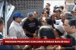 Prabowo Datang ke Bali Tinjau Korban Banjir di Pasar Badung, Warga Histeris Terharu<