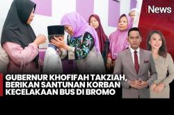 Khofifah Takziah dan Santuni Keluarga Korban Kecelakaan Bus di Lereng Bromo