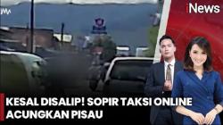 Viral Sopir Taksi Online Acungkan Pisau ke Pengendara Lain di Padang gegara kesal Disalip