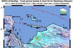 Analisis BMKG Gempa Waropen M5,7 Dipicu Aktivitas Sesar Aktif di Darat<