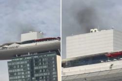 Heboh Kebakaran di Marina Bay Sands, Asap Hitam Tebal Membubung dari Atap