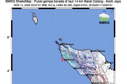 Gempa Hari Ini Magnitudo 4,9 Guncang Calang, Terasa Kuat di Aceh Besar<