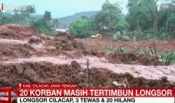 Hujan Deras, Pencarian 20 Korban Longsor di Cilacap Dihentikan Sementara