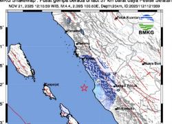 Gempa Terkini M 4,4, Guncang Pesisir Selatan, Getaran Dirasakan hingga Solok Selatan<