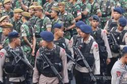 TNI-Polri Patroli Gabungan Amankan Nobar Persija vs Persib di Jakpus