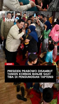 Presiden Prabowo Disambut Tangis Korban Banjir saat Tiba di Pengungsian Tapteng