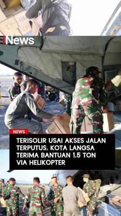 Terisolir Usai Akses Jalan Terputus Kota Langsa Terima Bantuan 1 5 Ton via Helikopter