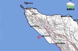 Gempa Hari Ini Magnitudo 3,7 Guncang Meulaboh, Terasa hingga Aceh Jaya<