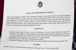 Persis Solo Kena Sanksi Berat usai Ricuh dengan Suporter Persijap
