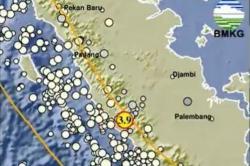 Gempa Hari Ini Magnitudo 3,9 Guncang Lebong Bengkulu<