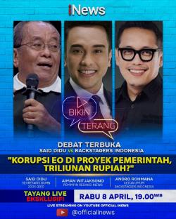 Eksklusif! Debat Terbuka Said Didu vs Backstagers Indonesia: Korupsi EO di Proyek Pemerintah Triliunan Rupiah?
