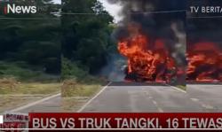 Breaking News: Kecelakaan Maut Bus ALS vs Truk Tangki di Muratara, 16 Orang Tewas