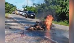 Kronologi 2 Pemotor Adu Banteng hingga Tewas Terbakar di Kutai Timur
