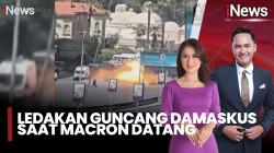 Mencekam! Ledakan Guncang Kawasan Dekat Hotel Tempat Menginap Macron di Damaskus 