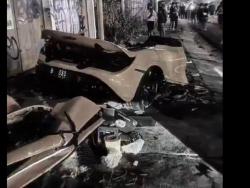 Ngeri! Supercar McLaren YouTuber Sukoharjo Andra ST Tabrak Tiang hingga Terbelah