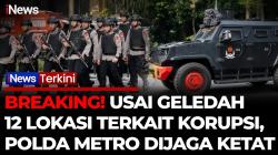 Usai Penggeledahan 12 Lokasi, Area Polda Metro Jaya Dijaga Ketat Anggota Bersenjata