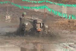 Unik dan Seru! Petani di Labuhanbatu Utara Adu Balap Traktor di Sawah