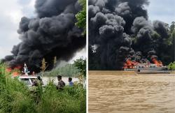 Speedboat Terbakar di Perairan Salimbatu Bulungan, 25 Penumpang Panik Selamatkan Diri