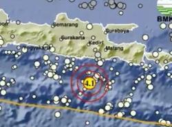 Gempa M 4,1 Guncang Blitar Hari Ini, Berpusat di Laut