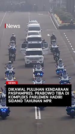 Dikawal Puluhan Kendaraan Paspampres, Prabowo Tiba di Kompleks Parlemen Hadiri Sidang Tahunan MPR 2026
