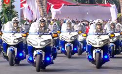 45 Motor Listrik Kawal Kirab Paskibraka, 15 Polisi Militer Wanita di Baris Terdepan