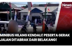 Minibus Tabrak Peserta Gerak Jalan, Sopir Hilang Kendali Diduga Sakit Mendadak