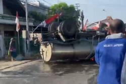 Kecelakaan di Grobogan, Truk Tangki Damkar Terbalik saat Melaju ke TKP Kebakaran