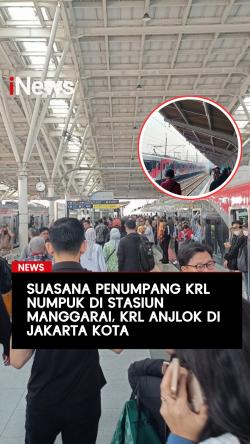 Penampakan Penumpang KRL Menumpuk di Stasiun Manggarai akibat Kereta Anjlok