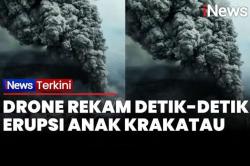 Mencekam! Drone Rekam Detik-Detik Erupsi Gunung Anak Krakatau dari Udara