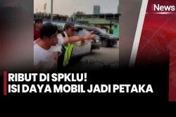 Antre Isi Daya Mobil Listrik Berujung Ribut, 2 Pengendara Baku Hantam di SPKLU