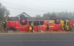 Detik-Detik Mengerikan Bus Terguling di Mesuji Lampung Tewaskan 3 Orang, 25 Luka-Luka